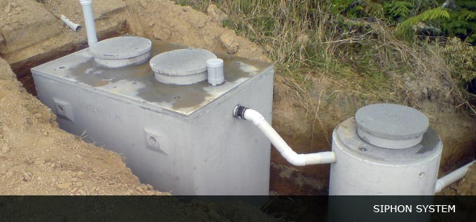 wastewater siphon system